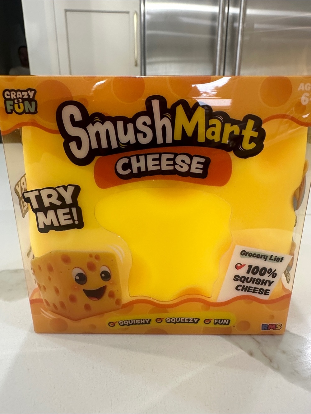 Set of 2 SmushMart Cheese Squishy crazy fun/RMS brand Squish stretch 5  below